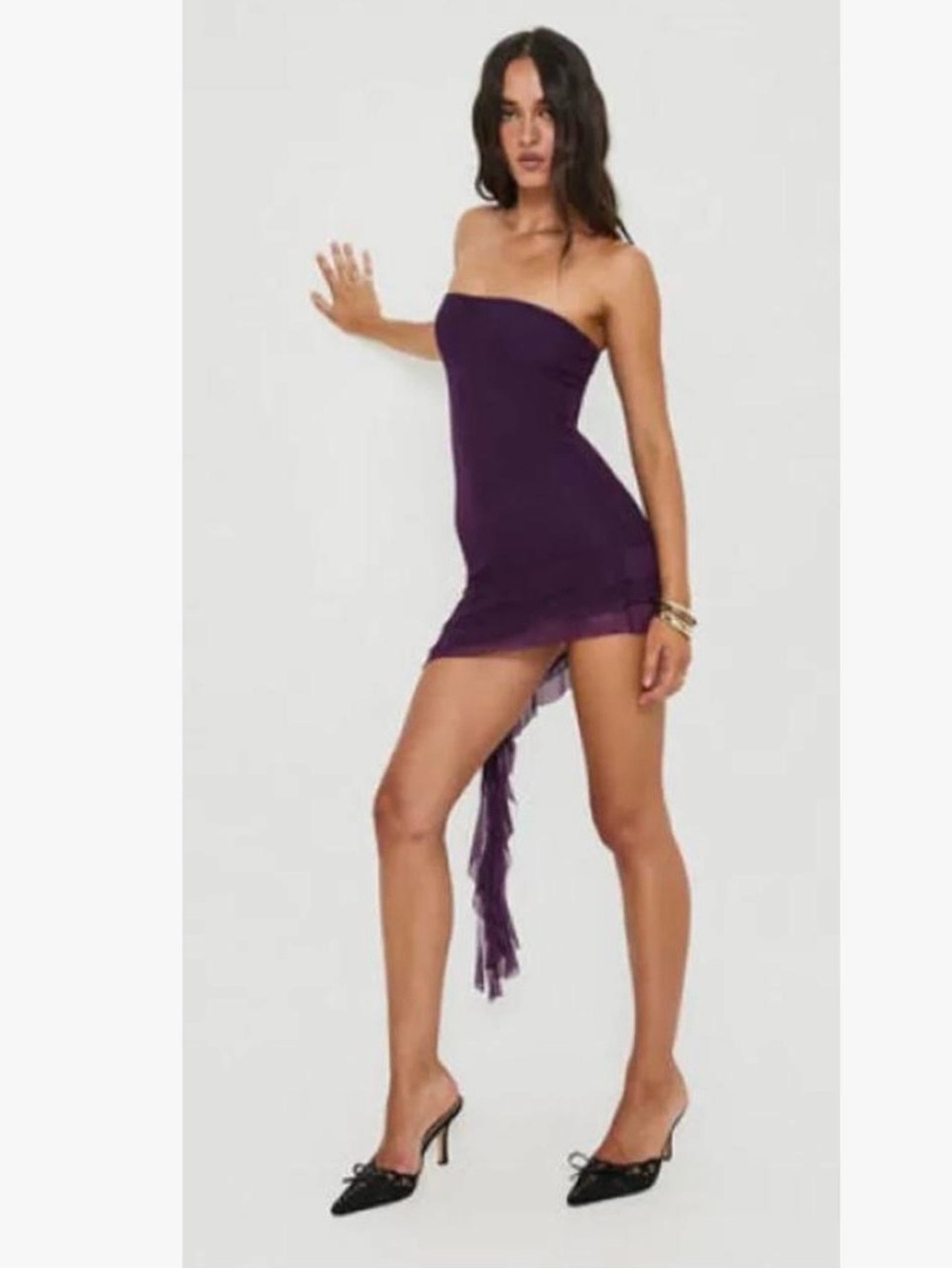Princess Polly Strapless Purple Fringe Mini Dress - NEW w/ tags